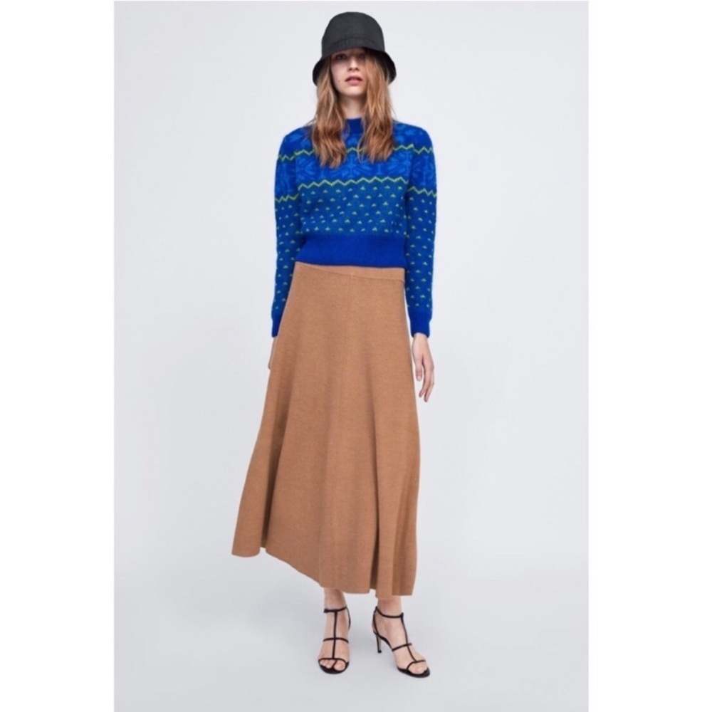 Zara Blue Cropped‎ Mohair Sweater